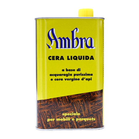 Ambrosoli Cera Ambra Liquida 1 L per Legno e Pavimenti